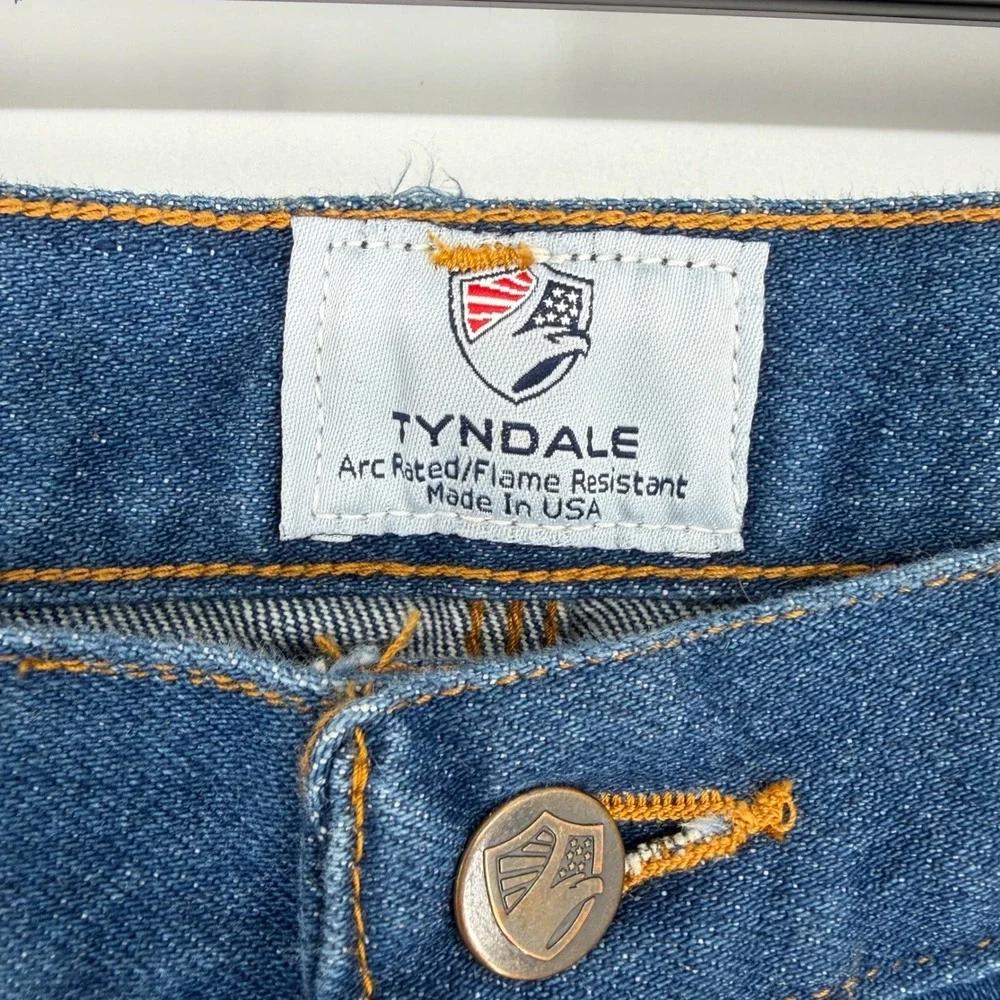 TYNDALE FR Mens Carpenter Jeans Arc‎ Rated Flame Resistant Blue Denim W42 L32